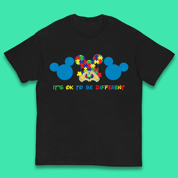 It's Ok To Be Different Autism Awareness Mickey Mouse Autism Support Acceptance Kids T Shirt