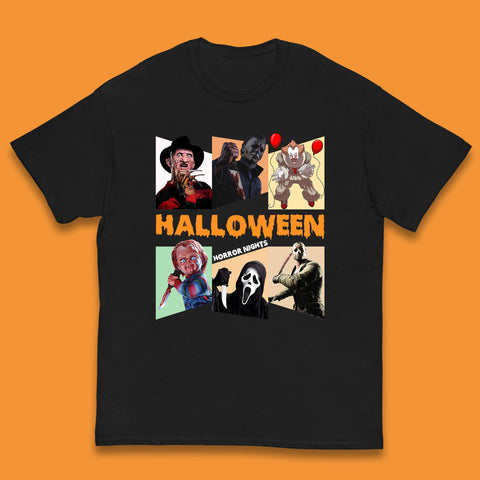 Halloween Horror Nights Horror Movie Characters Halloween Villians Serial Killers Kids T Shirt