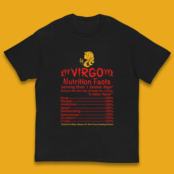 Virgo Nutrition Facts Kids T-Shirt