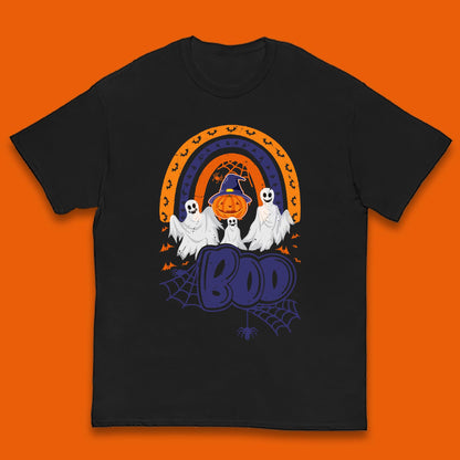 Halloween Boo Ghosts With Witch Pumpkin Scary Spooky Season Kids T Shirt
