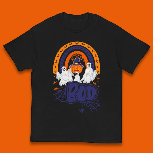 Halloween Boo Ghosts With Witch Pumpkin Scary Spooky Season Kids T Shirt