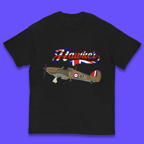 Hawker Hurricane United Kingdom Vintage WWII RAF Fighter Jet British Aircraft Royal Air Force Remembrance Day Kids T Shirt