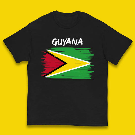 Guyana Flag Distressed Guyanese Flag Country In South America Kids T Shirt