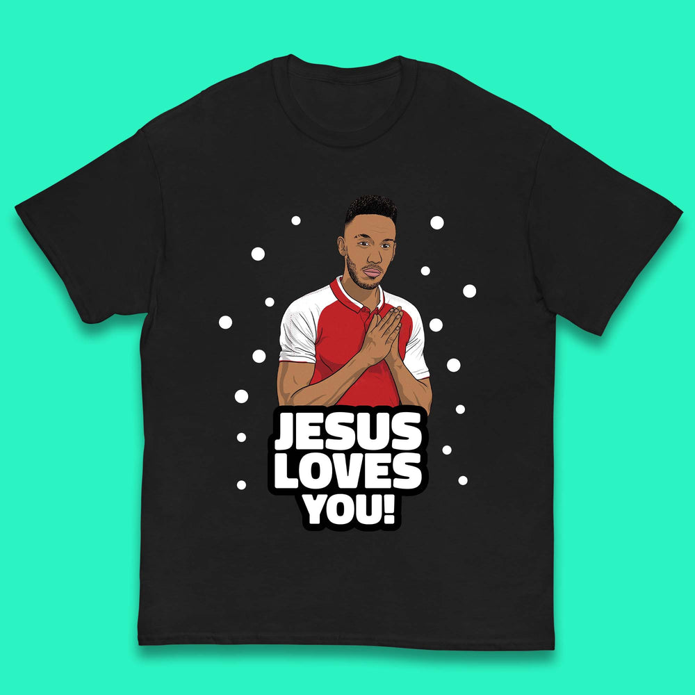 Jesus Loves You Footballer Christmas Kids T-Shirt