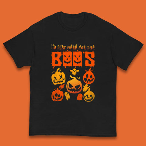I'm Just Here For The Boos Halloween Funny Pumpkin Ghost Boos Jack-o-lantern Kids T Shirt