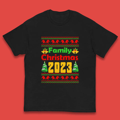 Family Christmas 2023 Holiday Winter Festive Christmas Trees Xmas Season Kids T Shirt