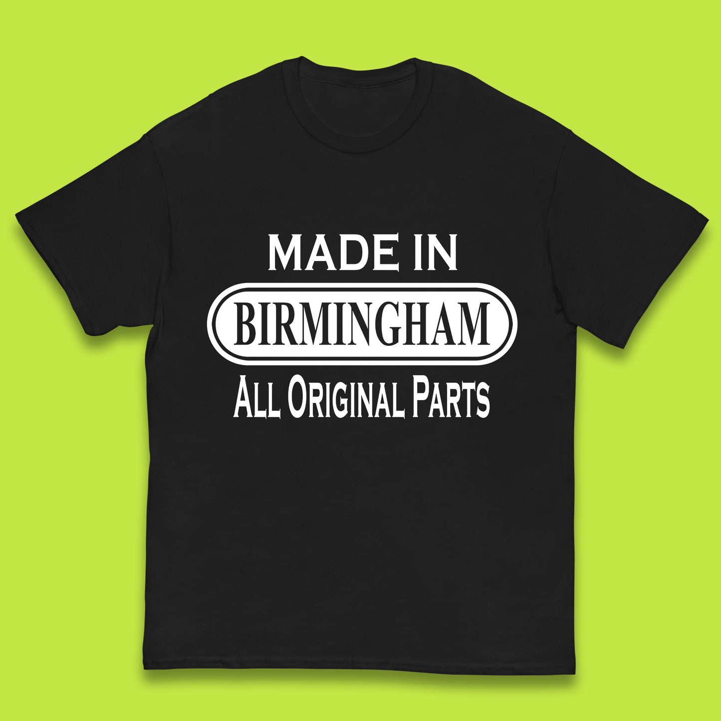 Made In Birmingham All Original Parts Vintage Retro Birthday City In England Gift Kids T Shirt