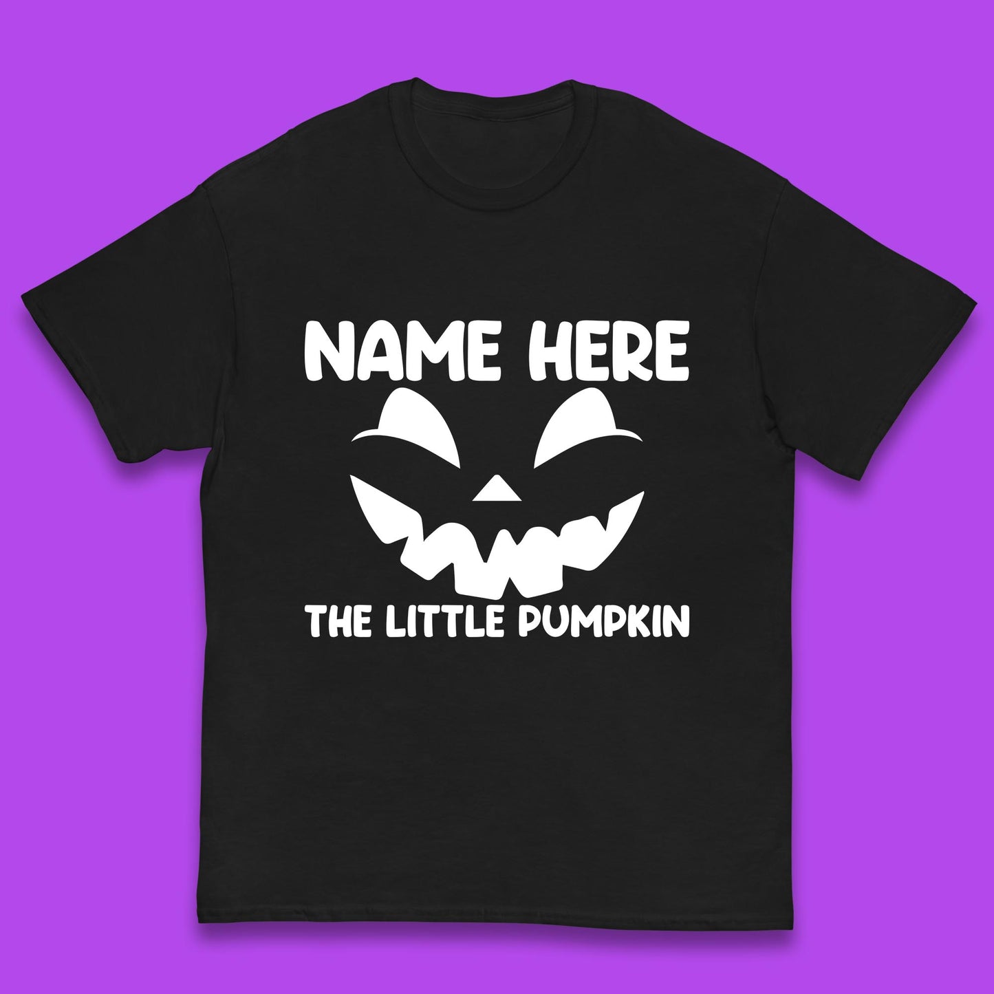 Personalised Your Name Here The Little Pumpkin Jack O Lantern Scary Spooky Face Kids T Shirt