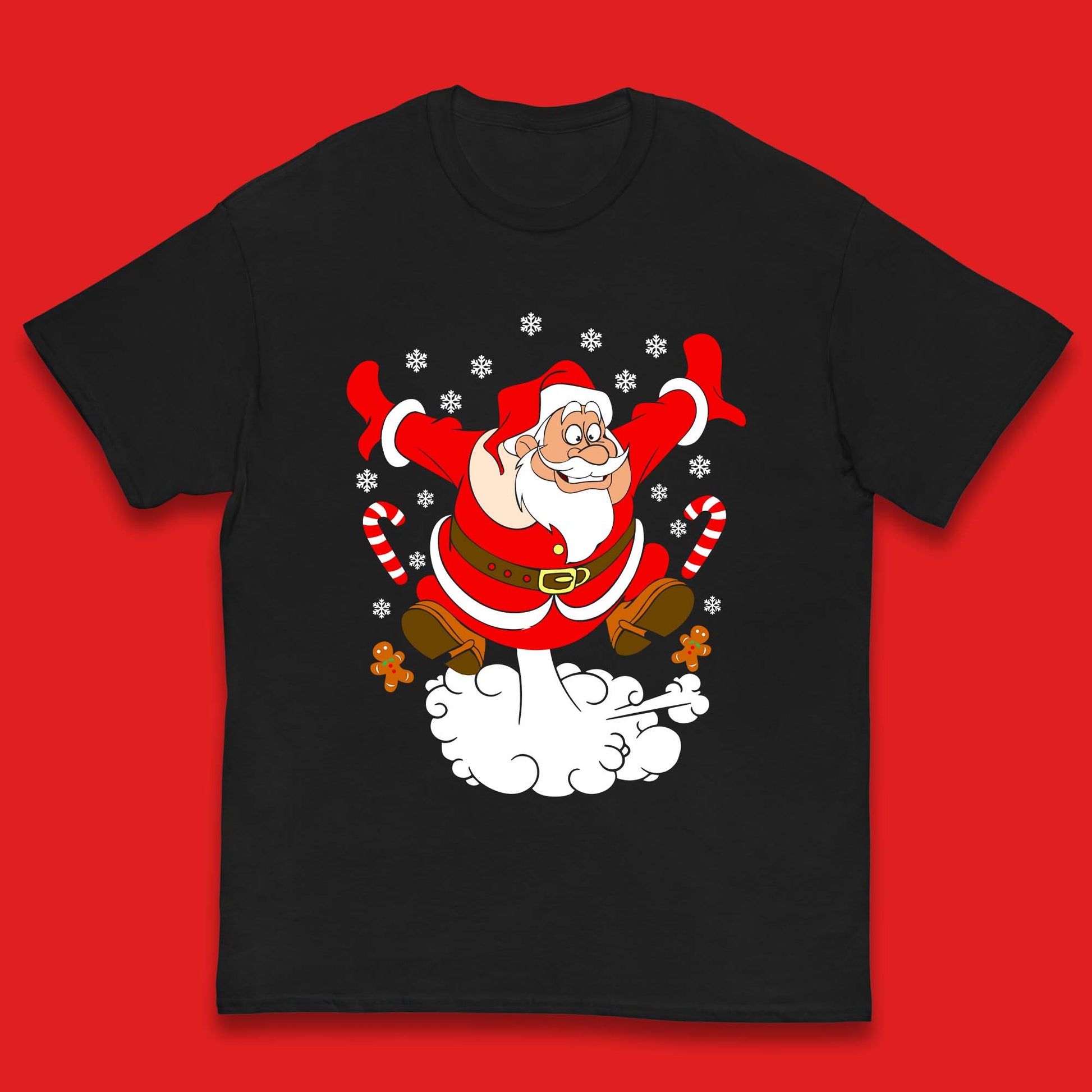 farting santa claus christmas t shirt