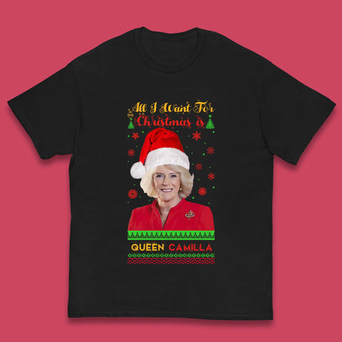Queen Camilla Christmas Kids T-Shirt