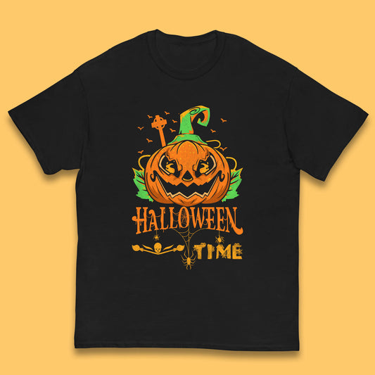 Halloween Time Scary Face Jack O Lantern Horror Pumpkin Halloween Scary Night Kids T Shirt