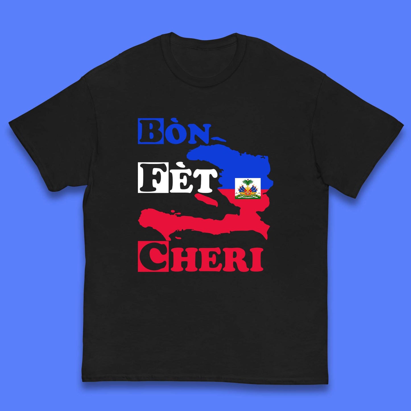 Bon Fet Cheri Haiti Map Kids T-Shirt