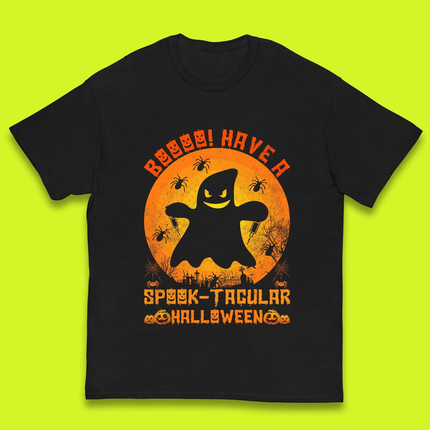 Boo Have A Spook Tacular Halloween Boo Ghost Horror Scary Spooky Season Kids T Shirt