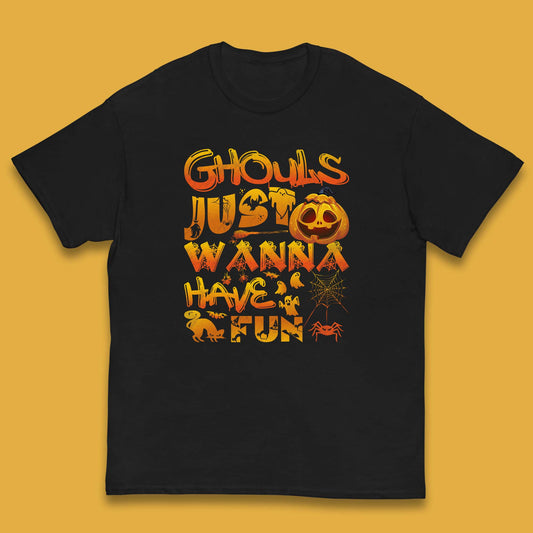 Ghouls Just Wanna Have Fun Halloween Disco Ghost Ghouls Night Out Spooky Season Kids T Shirt
