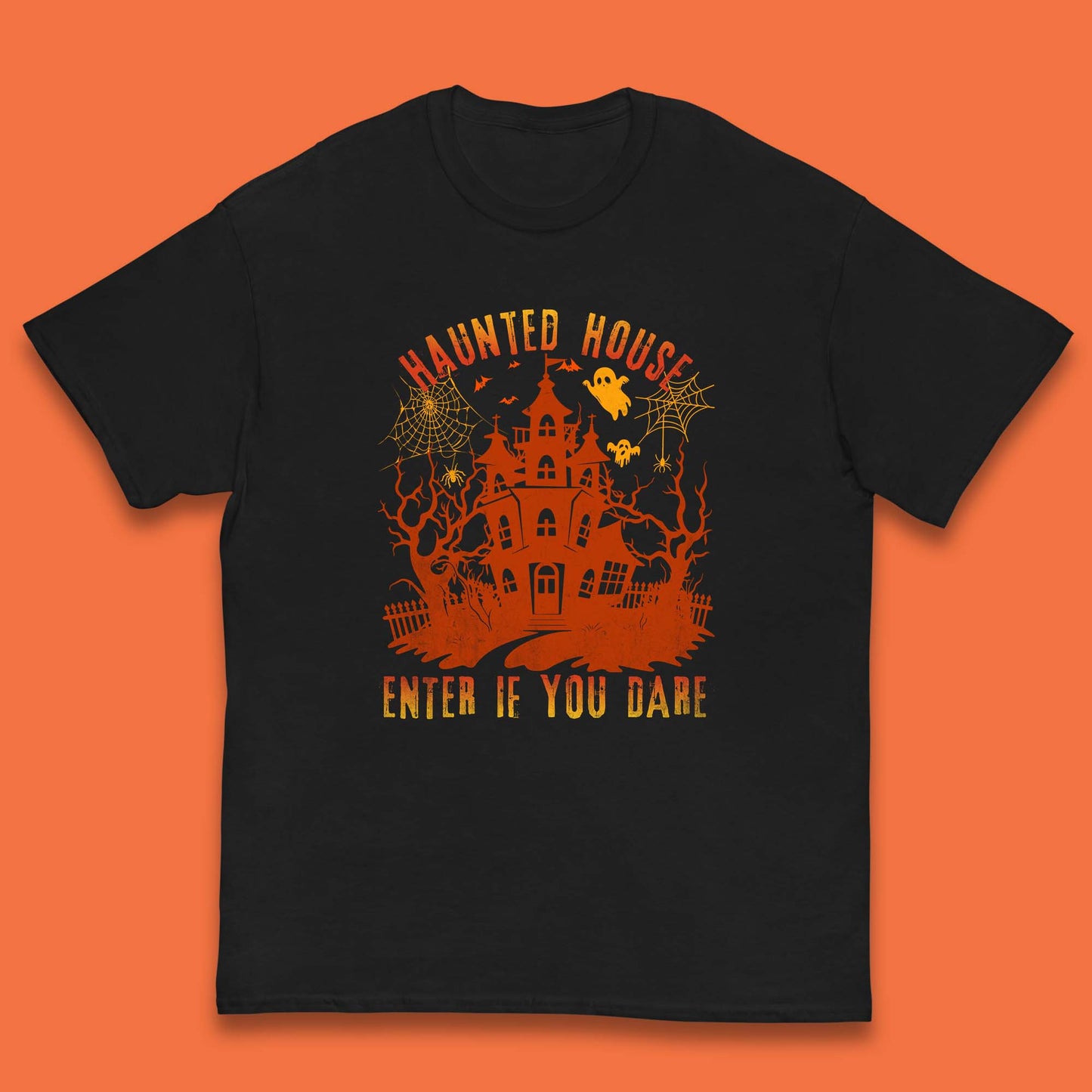 Haunted House Enter If You Dare Scary Halloween Nightmare House Spooky Season Halloween Party Kids T Shirt