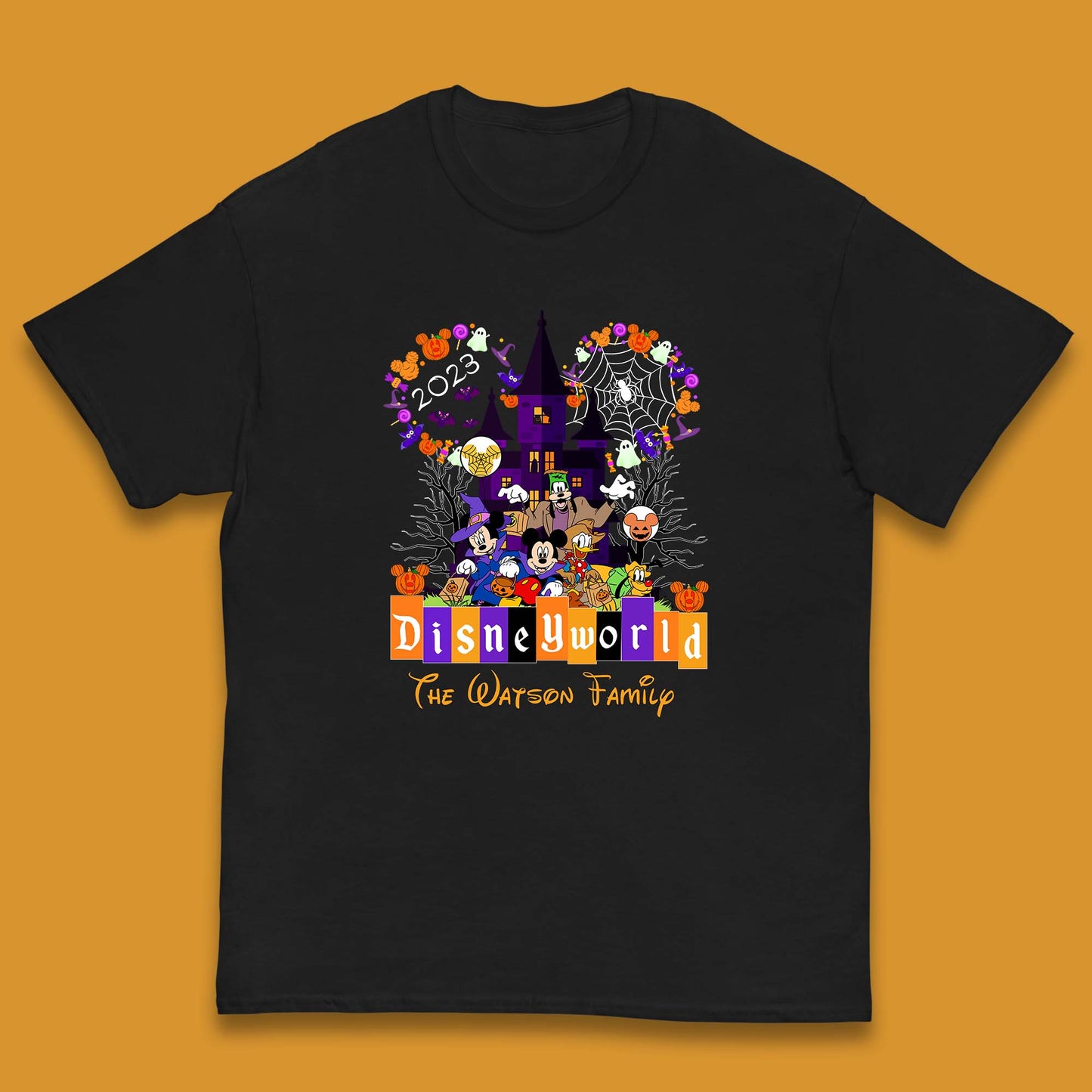 Personalised Disneyworld Halloween Family Disneyland Castle Mickey And Friends Disney Trip Kids T Shirt