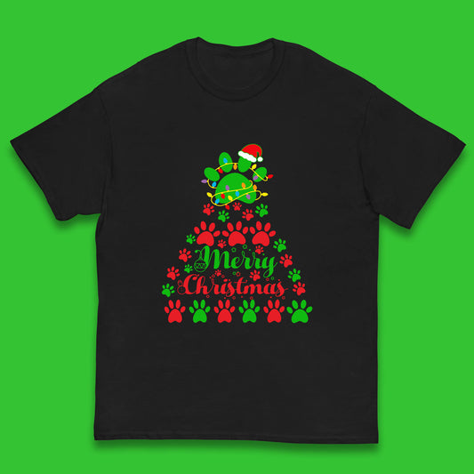 merry christmas paws tree t shirt