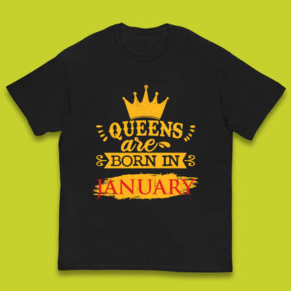 Queens Are Born In January Kids T-Shirt