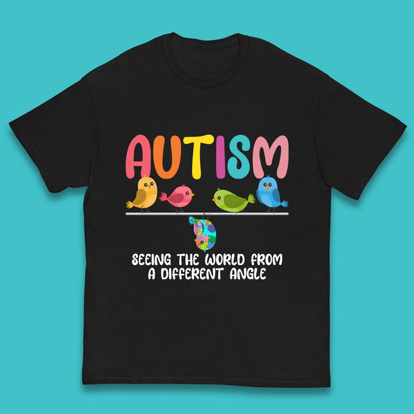 Autism Seeing The World From A Different Angel Autism Awareness Support Autism Acceptance Kids T Shirt