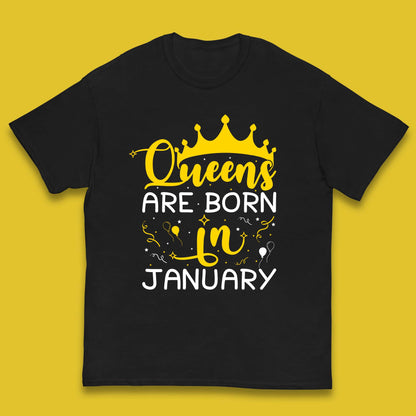 Queens Are Born In January Kids T-Shirt