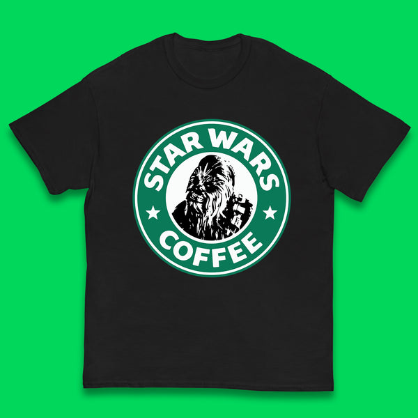 Chewbacca Star Wars Coffee Sci-fi Action Adventure Movie Character Starbucks Coffee Spoof 46th Anniversary Kids T Shirt