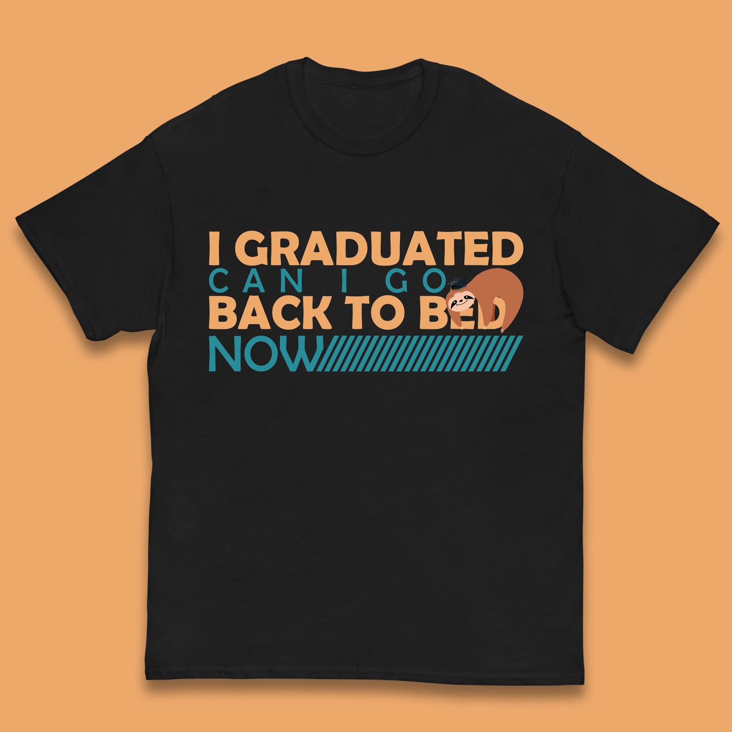 I Graduated Can I Go Back To Bed Now Funny Sleeping Sloth Graduation Kids T Shirt