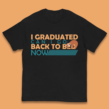 I Graduated Can I Go Back To Bed Now Funny Sleeping Sloth Graduation Kids T Shirt