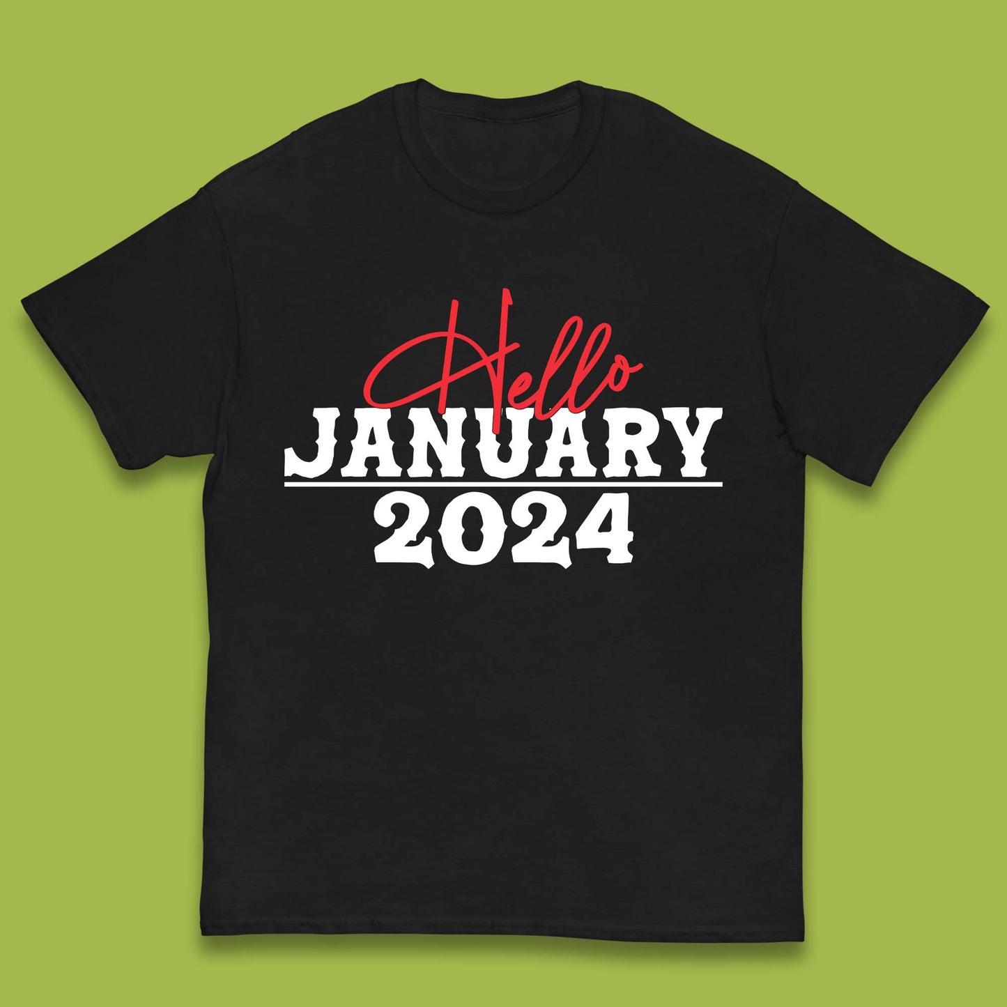 Hello January 2024 Kids T-Shirt