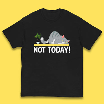 Not Today Cat Funny Kitten Lazy Cats Sleepy Cat Lover Kids T Shirt