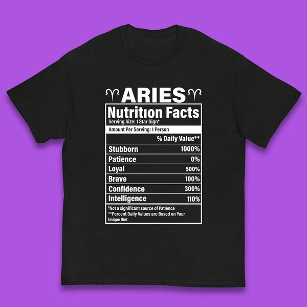 Aries Nutrition Fact Kids T-Shirt
