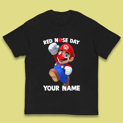 Personalised Super Mario Red Nose Day Kids T-Shirt