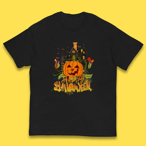 Happy Halloween Spooky Haunted House Halloween Pumpkin Horror Scary Jack-o-lantern Kids T Shirt