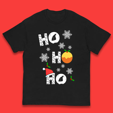 Ho Ho Ho Christmas Santa Hat Happy Christmas Pudding Xmas Festive Kids T Shirt