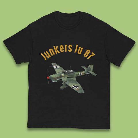 Junkers Ju 87 Or Stuka Dive Bomber And Ground Attack Aircraft Vintage Retro Fighter Jets World War II Remembrance Day Royal Air Force Kids T Shirt