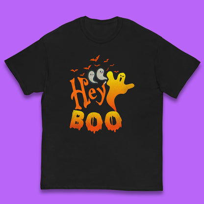 Whispers in the Moonlit Night Hey Boo Horror Scary Costume Halloween Boo Wear Kids T Shirt