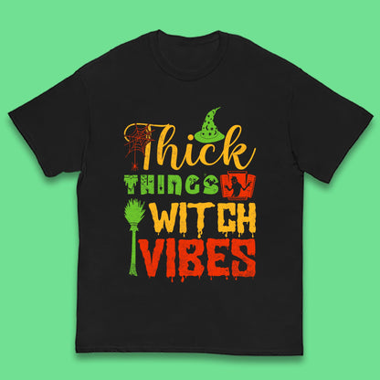 Thick Things Witch Vibes Halloween Magic Spooky Witches Witchcraft Kids T Shirt