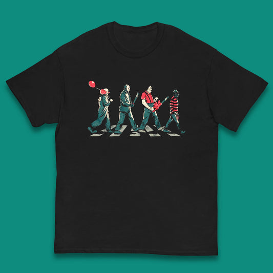 Halloween Friends Horror Movie Characters The Beatles Walk Abbey Road Killer Squad Kids T Shirt