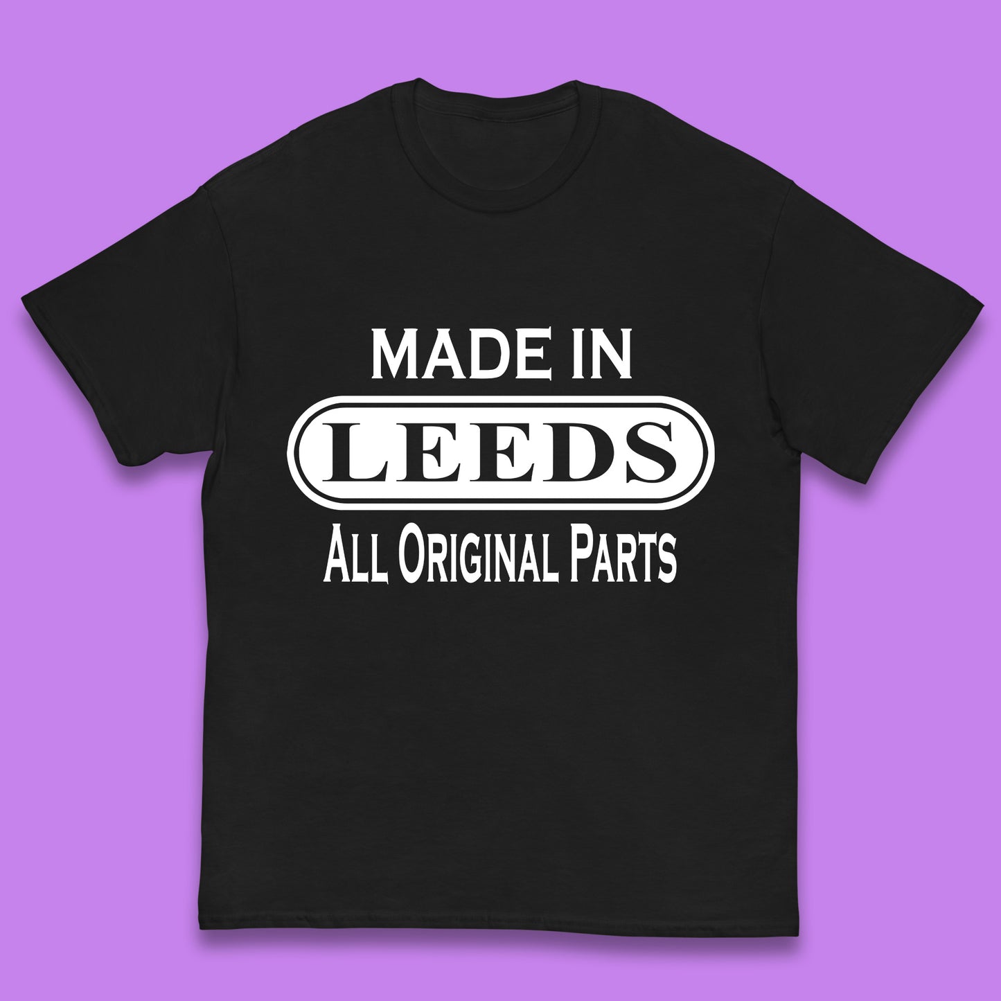 Made In Leeds All Original Parts Vintage Retro Birthday City In West Yorkshire, England Gift Kids T Shirt