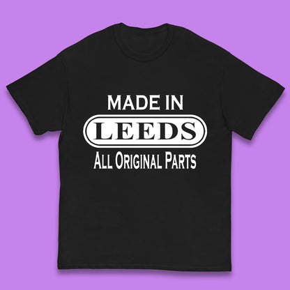 Made In Leeds All Original Parts Vintage Retro Birthday City In West Yorkshire, England Gift Kids T Shirt