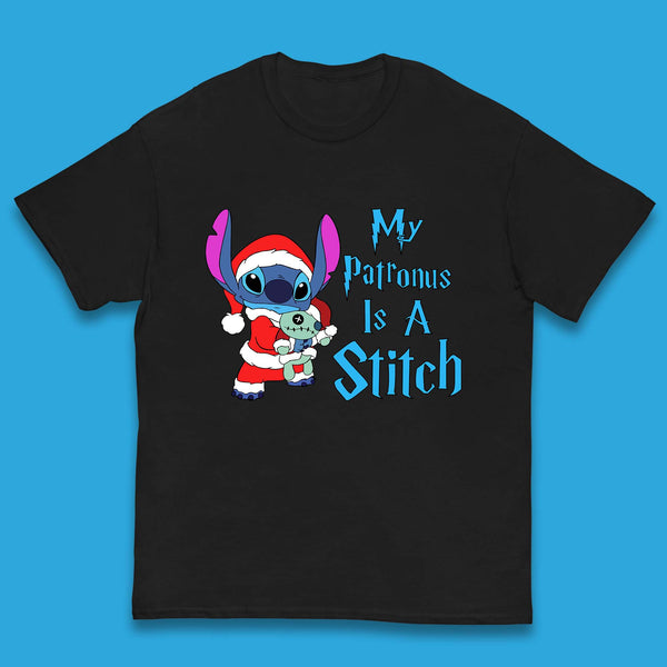My Patronus Is A Stitch Disney Christmas Santa Stitch And Scrump Xmas Lilo And Stitch Kids T Shirt