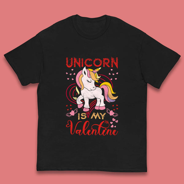 Unicorn Is My Valentine Kids T-Shirt