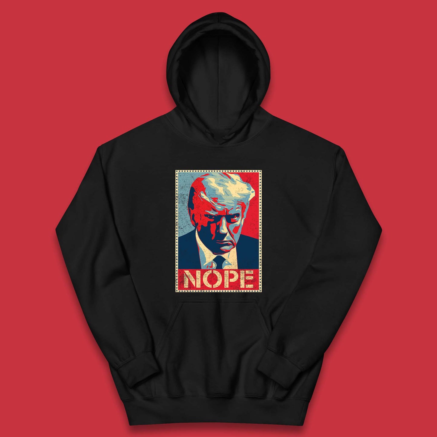 Donald Trump Nope Mugshot Funny Political Obama Hope Anti Trump Kids Hoodie