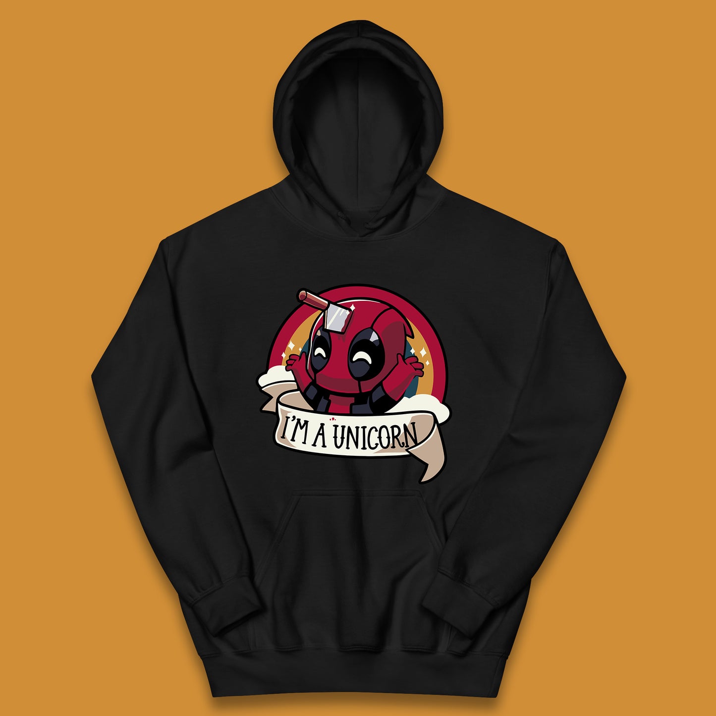 I'm A Unicorn Funny Deadpool Rainbow Colors Marvel Avengers Superhero Fictional Character Kids Hoodie