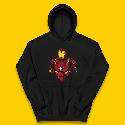 Marvel Avengers Iron Man Distressed Portrait Superhero Comic Book Character Iron-Man Marvel Comics Kids Hoodie