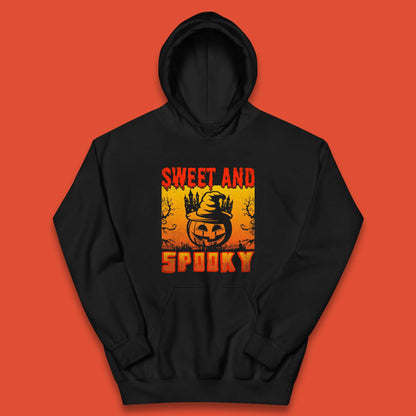 Sweet And Spooky Happy Halloween Witch Hat Pumpkin Horror Scary Season Kids Hoodie