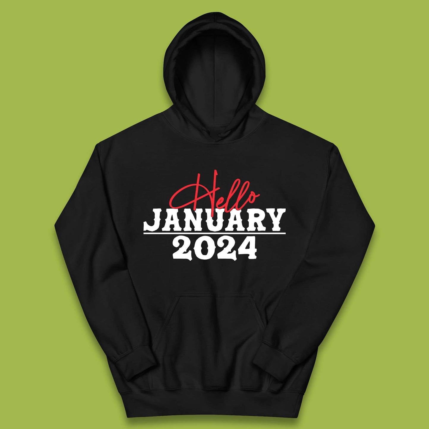 Hello January 2024 Kids Hoodie