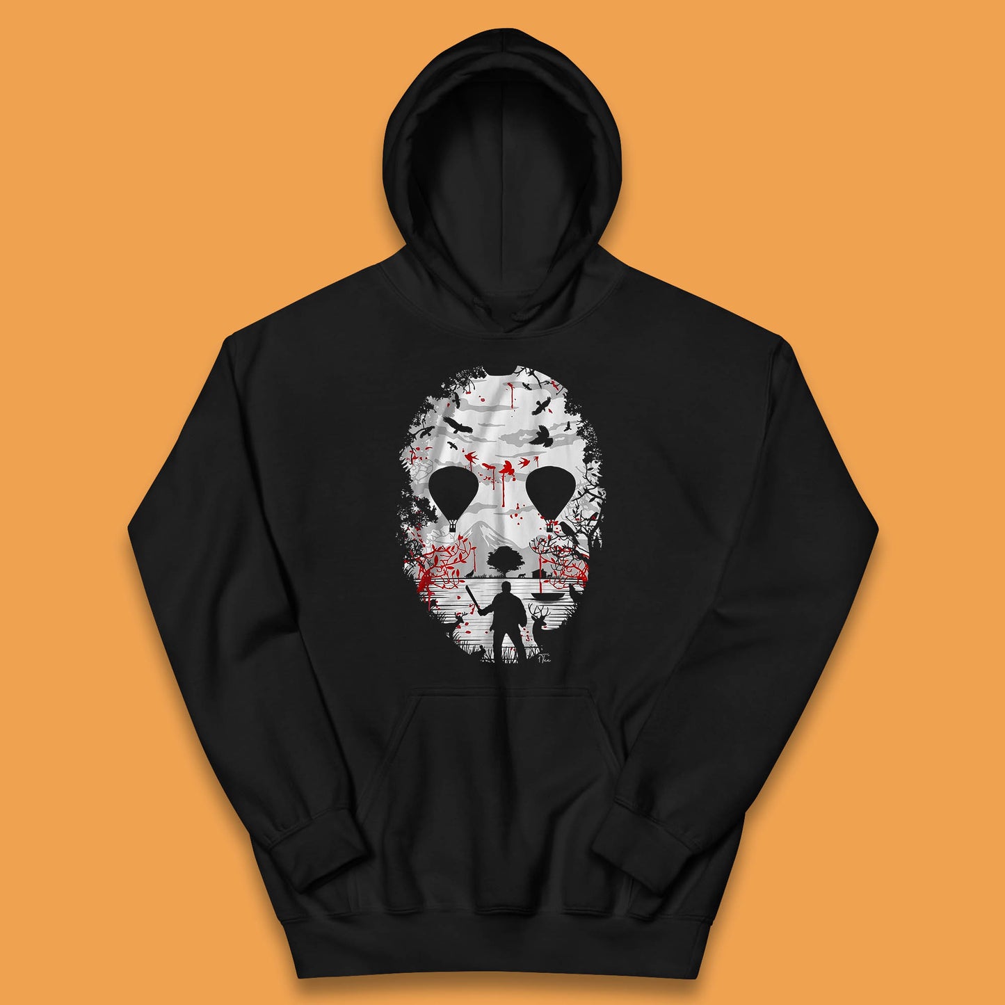 Crystal Lake Jason Voorhees Face Mask Halloween Friday The 13th Horror Movie Kids Hoodie