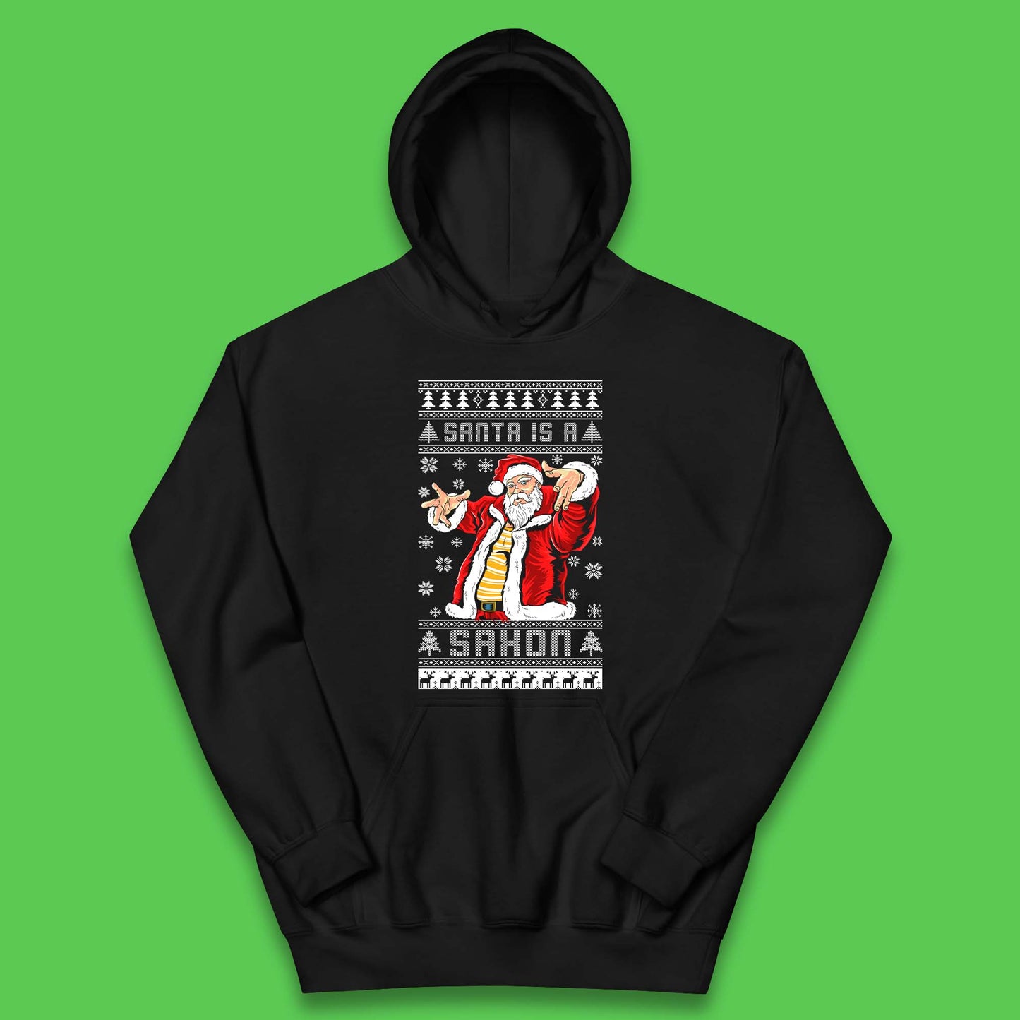 Santa is A Saxon Christmas Kids Hoodie