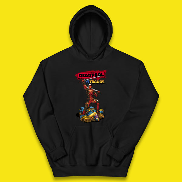 Marvel Comics Deadpool VS Thanos The Ultimate Face Off Comic Book Fictional Characters Kids Hoodie