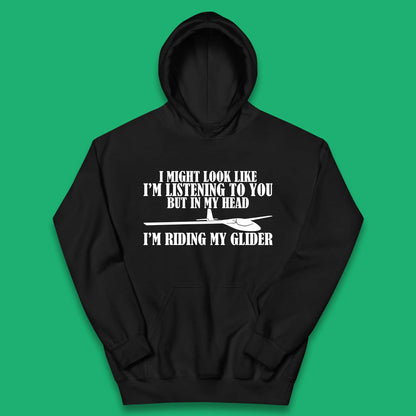 In My Head I'm Riding My Glider Kids Hoodie